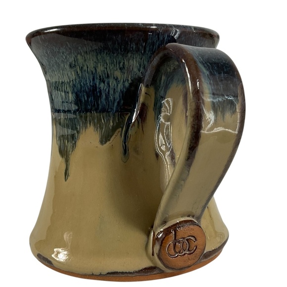 Kings Pottery Seagrove NC  14 oz Stoneware studio pottery Glazed Drip Mug 2016 - Picture 2 of 10